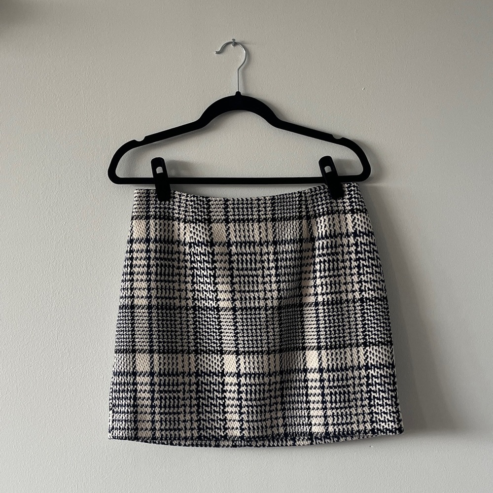 H&M Woven Plaid Mini Skirt